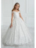 Cap Sleeves Sequin Glitter Flower Girl Dress